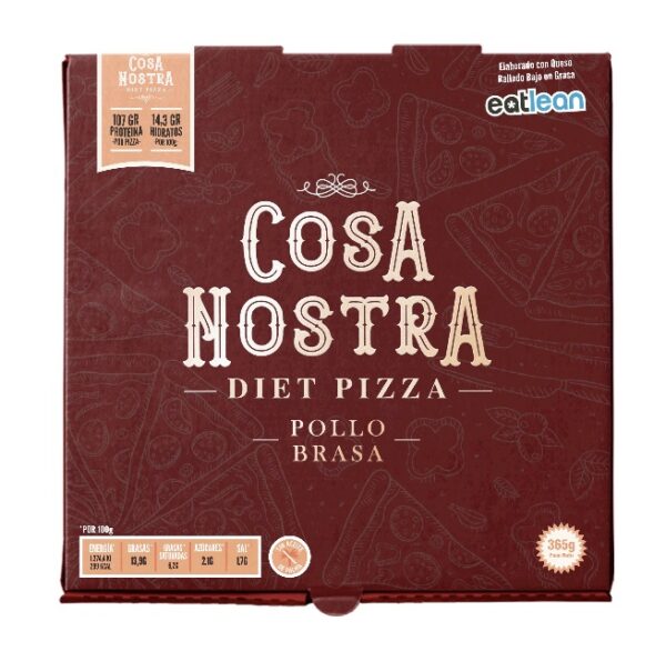 Pizza De Pollo Brasa Con Queso Eatlean 365g